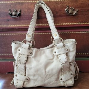 Kooba Scarlett Cream Leather Shoulder Bag